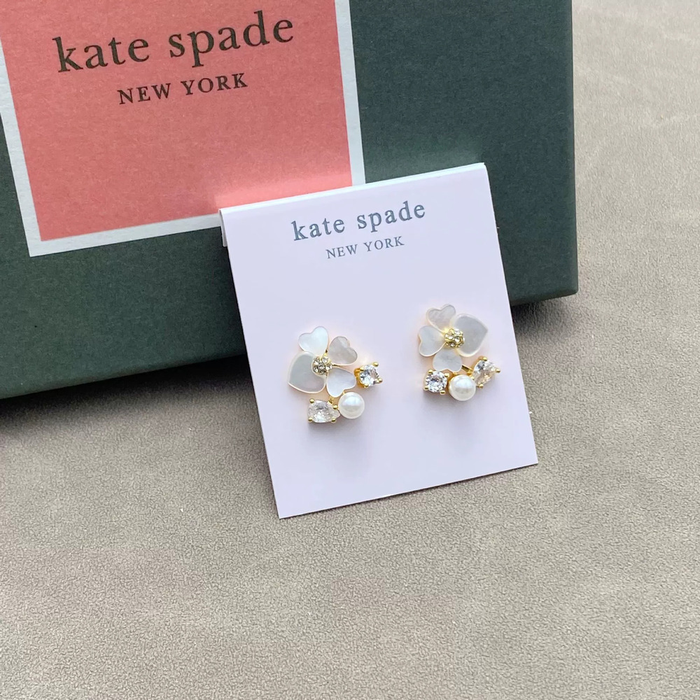kate spade Natural Mother of Pearl Gold Plated Flower Earrings